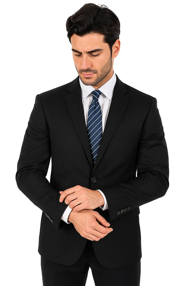 Men’s Black Two-Button Suit 