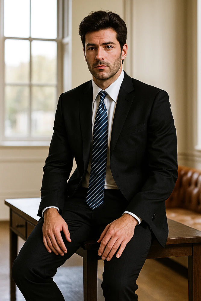 Men’s Black Two-Button Suit 