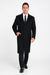 Men’s Black Wool-Blend Topcoat
