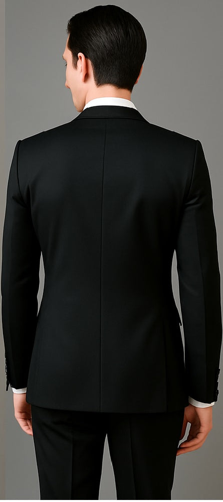 Men's Black and White Lapel Peak Lapel Vested 3 Piece 1 Button Tuxedo With White Lapel Suit with white vest or black vest