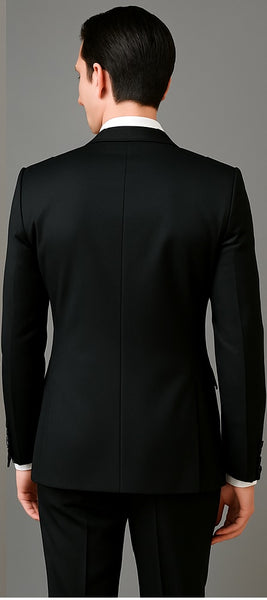 Men's Black and White Lapel Peak Lapel Vested 3 Piece 1 Button Tuxedo With White Lapel Suit with white vest or black vest
