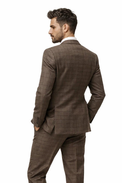 Men’s Brown 3-Piece Slim Fit Suit 