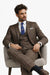 Men’s Brown 3-Piece Slim Fit Suit 