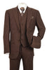 Men’s Brown Pinstripe 3-Piece Suit 
