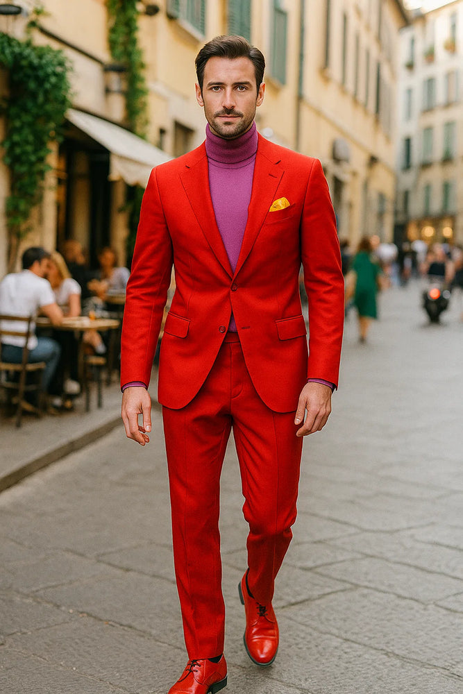 Men’s Hot Red 2-Piece Suit