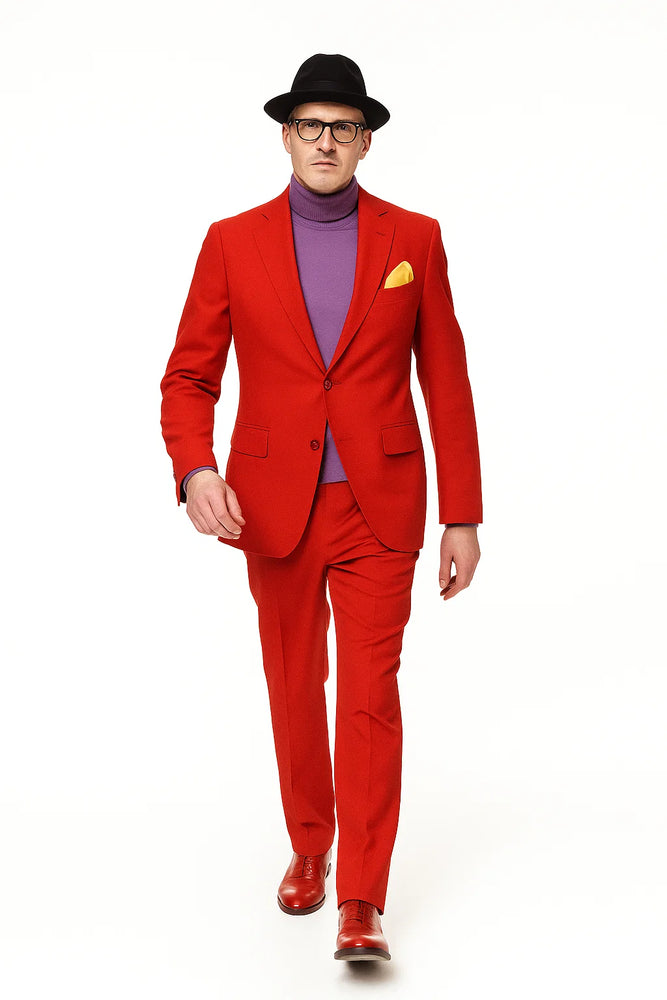 Men’s Hot Red 2-Piece Suit