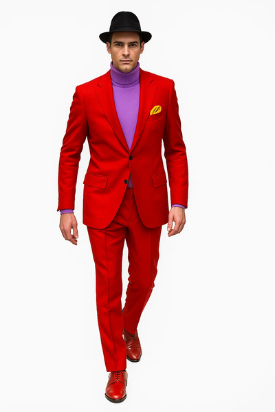Men’s Hot Red 2-Piece Suit