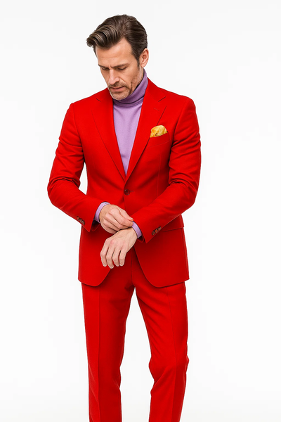 Men’s Hot Red 2-Piece Suit