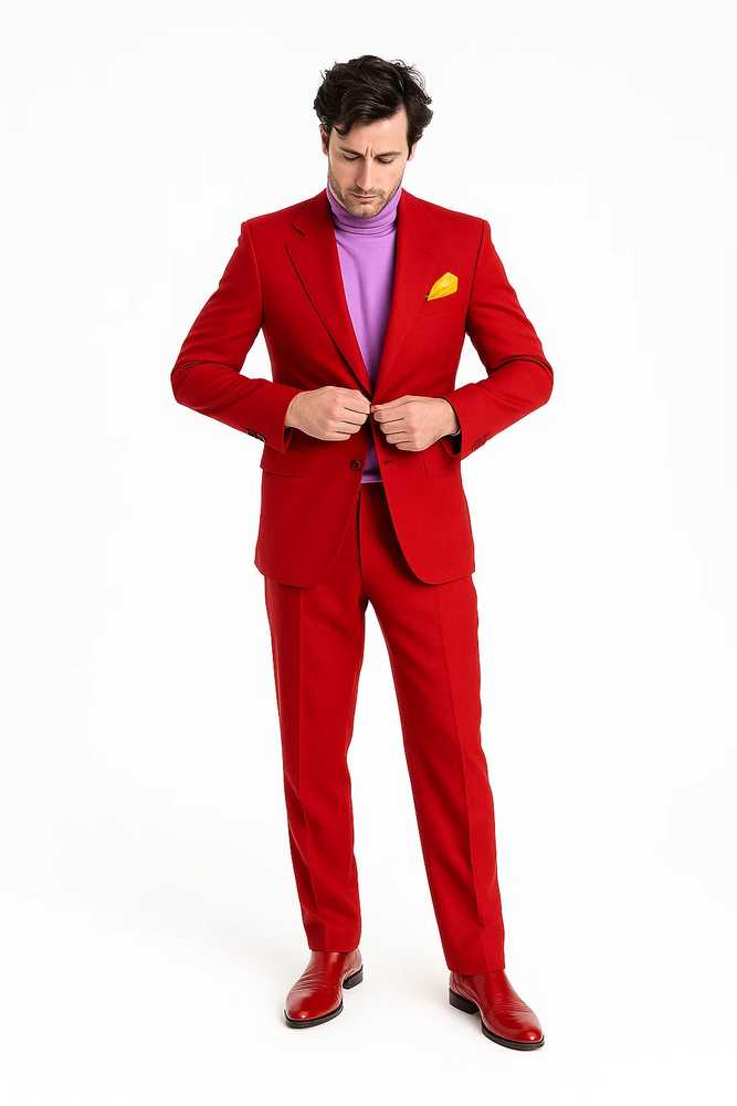 Men’s Hot Red 2-Piece Suit