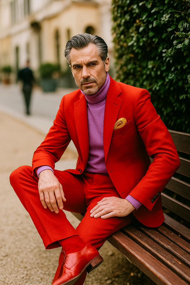 Men’s Hot Red 2-Piece Suit