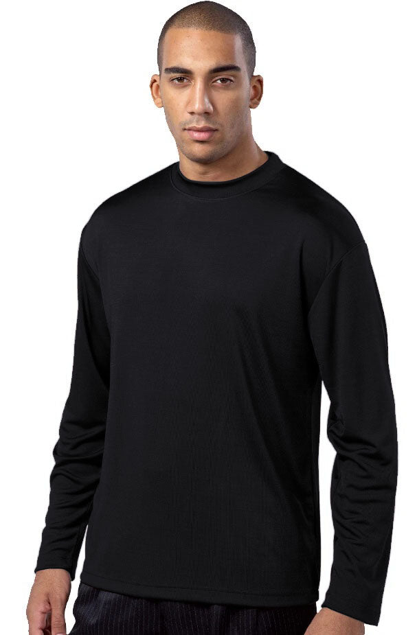 Mens Knitted Rayon Silky Smooth Feel Sweater Long Sleeve Black