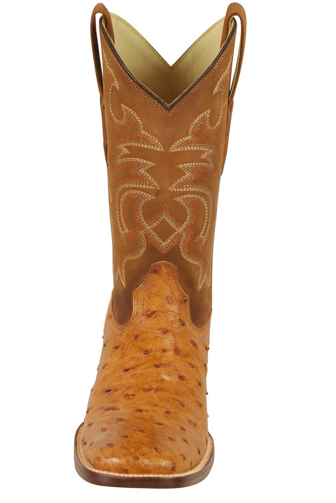 Men's Los Altos Ostrich Skin Wide Square Toe Boots - B
