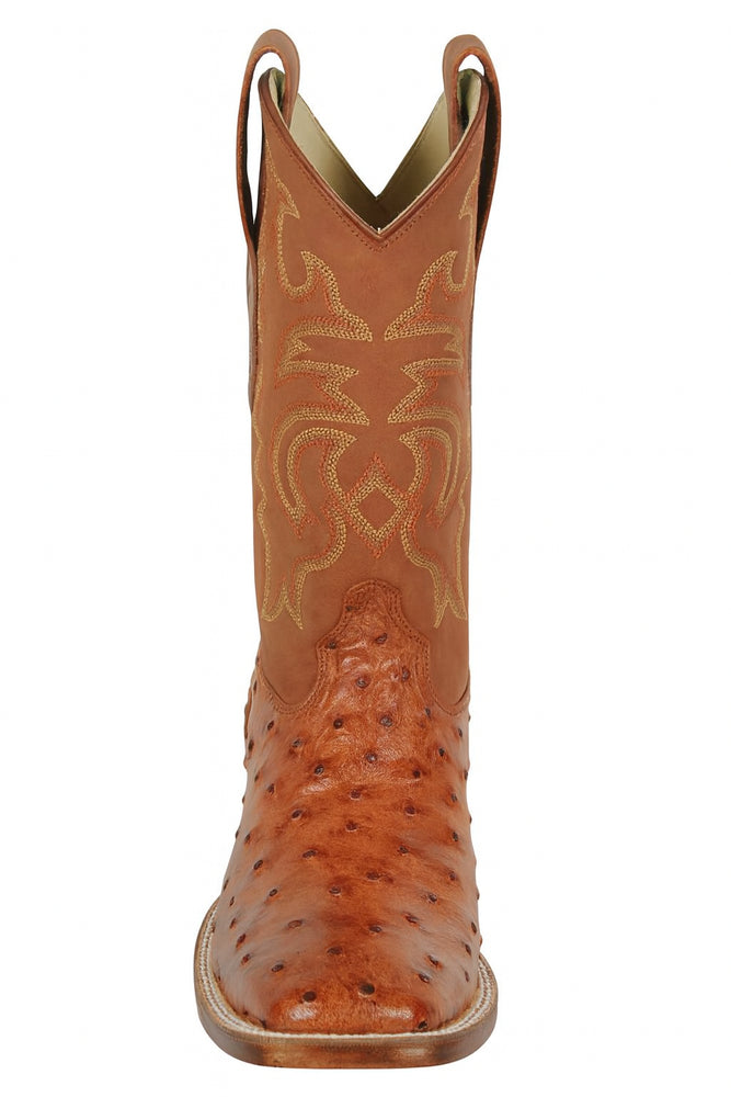 Men's Los Altos Ostrich Skin Wide Square Toe Boots - B