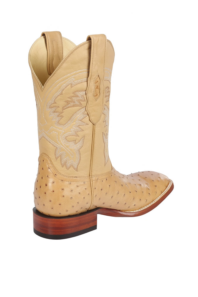 Men's Los Altos Ostrich Skin Wide Square Toe Boots - B
