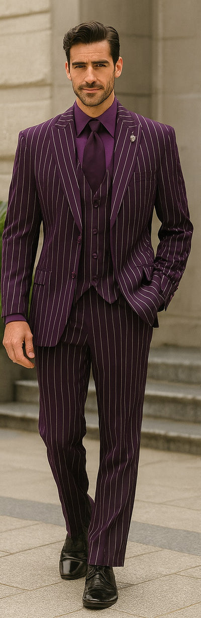 Mens Maroon Prom Suit