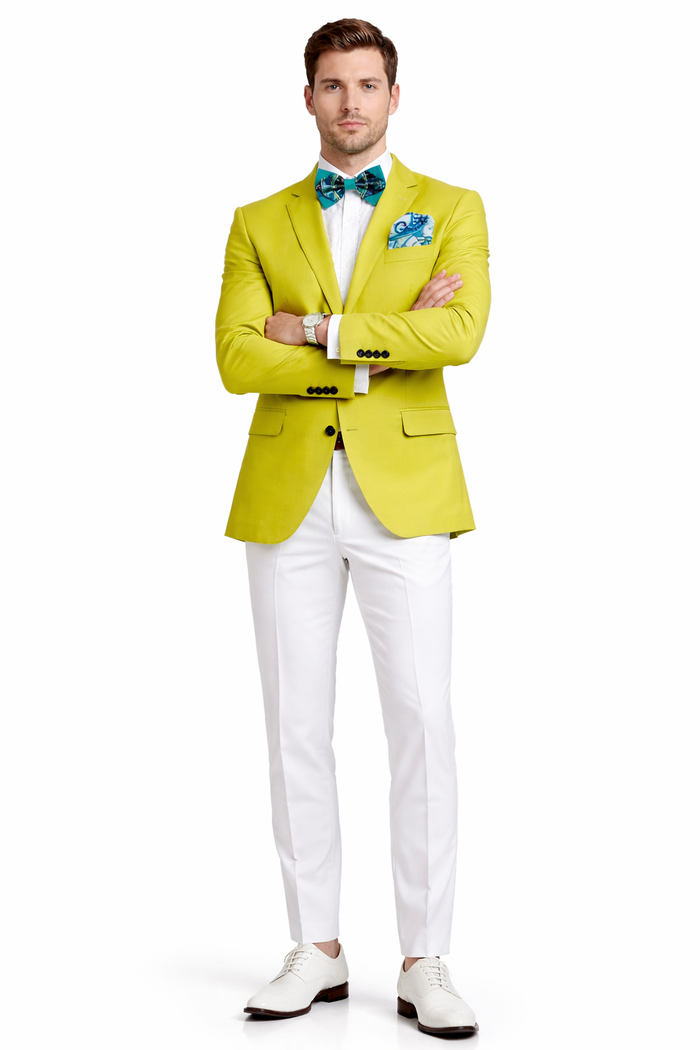 Men's Neon Green Blazer - Light Green Sport Coat
