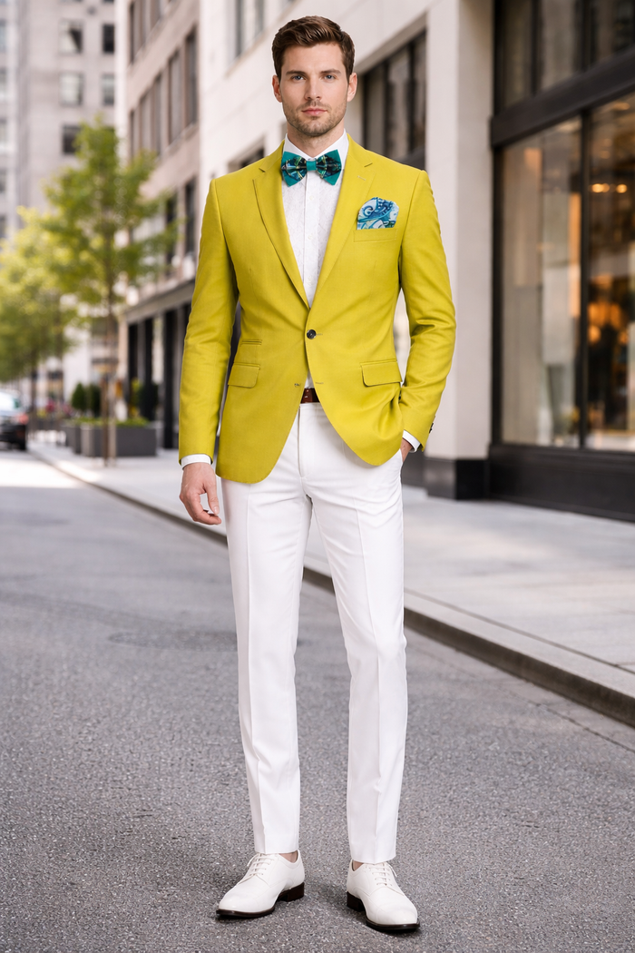 Men's Neon Green Blazer - Light Green Sport Coat