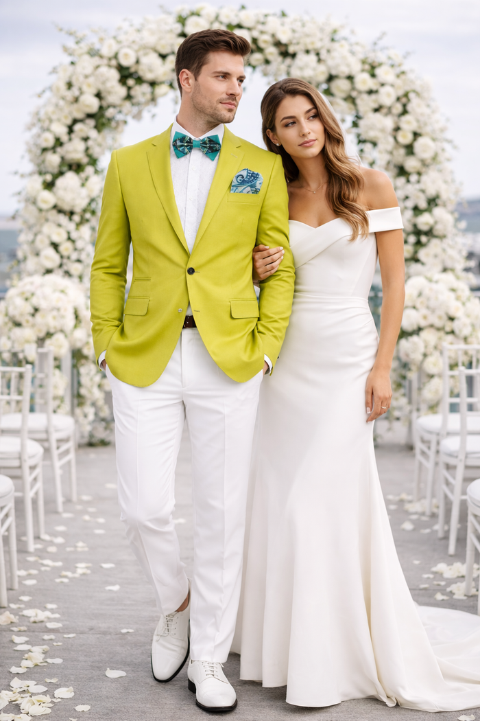 Men's Neon Green Blazer - Light Green Sport Coat