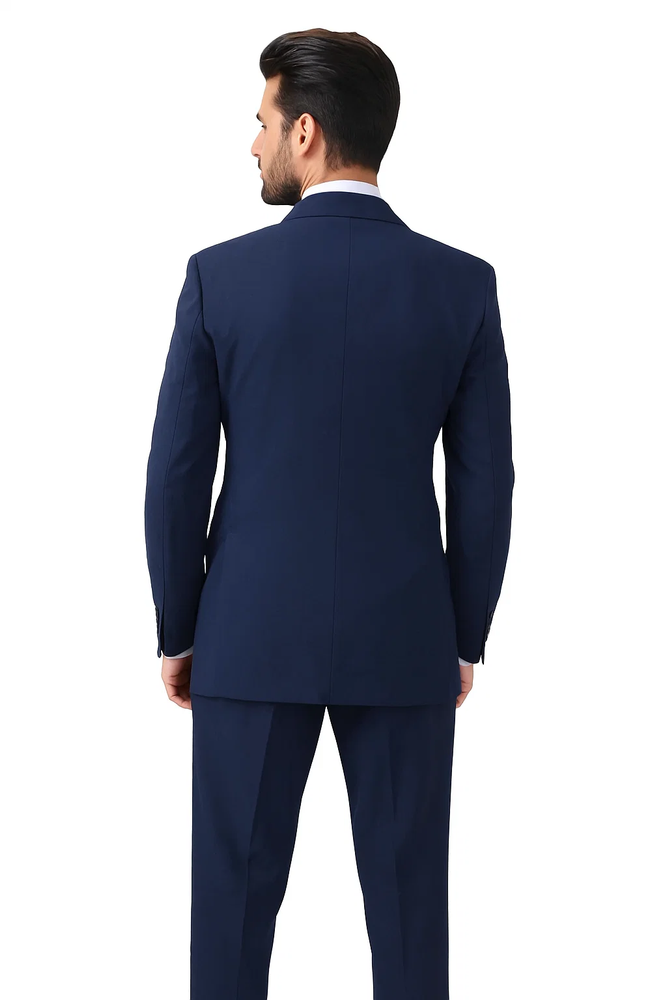 Men's Poplin Suit - Navy Blue