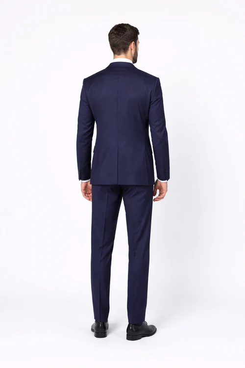 Men's Rossiman Rossi Man Brand Tapered Plum Leg Lower Rise Pants & Get Skinny 1 Button Slim Fit Peak Lapel Suit 100% Wool