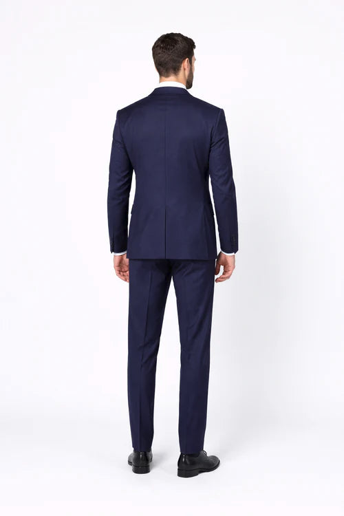 Men's Rossiman Rossi Man Brand Tapered Plum Leg Lower Rise Pants & Get Skinny 1 Button Slim Fit Peak Lapel Suit 100% Wool