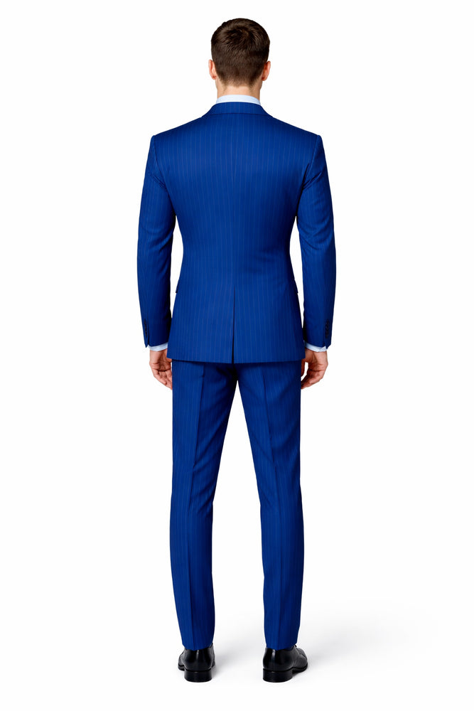 Royal Ascend Blue Pinstripe 3-Piece TailorCraft Suit by Rossiman