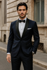 Men’s Satin Shawl Lapel Dark navy tuxedo suit
