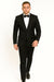 Men's Shiny 2 Buttons Notch Collar Floral Paisley Formal Black Blazer