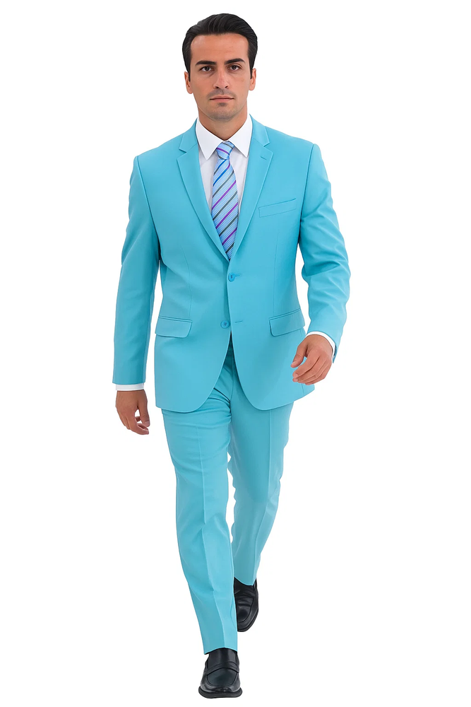 Men's Sky Baby Blue Turquoise 2 Piece 