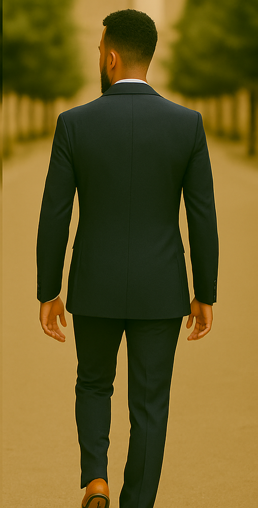 Men’s Slim Fit 100% Wool Suit by Rossiman Rossi – Peak Lapel Jacket & Plum Tapered Pants