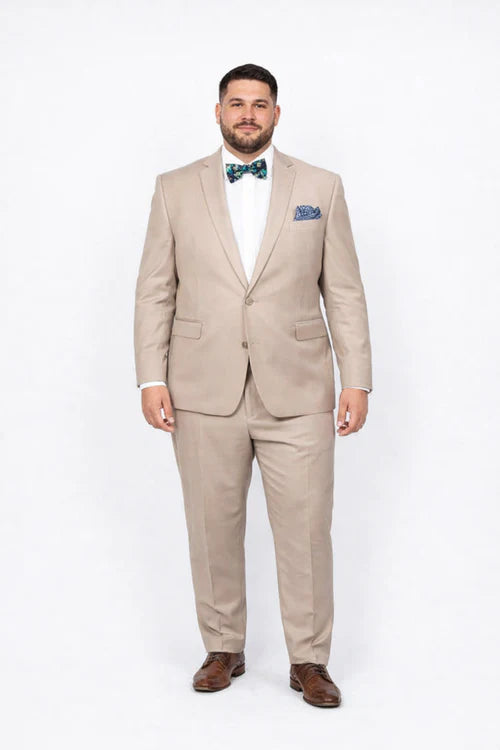 Beige Slim Fit Suit for Men by Rossiman Rossi | Tailored Skinny Fit Formal Suit – Italian 3-Piece Luxury Design