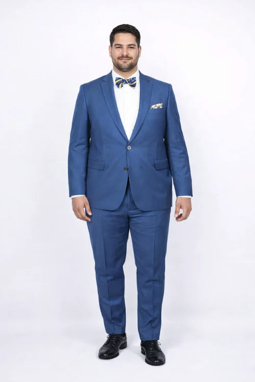 Blue Slim Fit Men’s Suit by Rossiman Rossi | Skinny Style with 1-Button Jacket – Italian Tailored Modern Formalwear