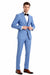 Men’s Smoke Blue Pinstripe 3-Piece Suit – Two Button Vintage Style with Wide Notch Lapel & Vest