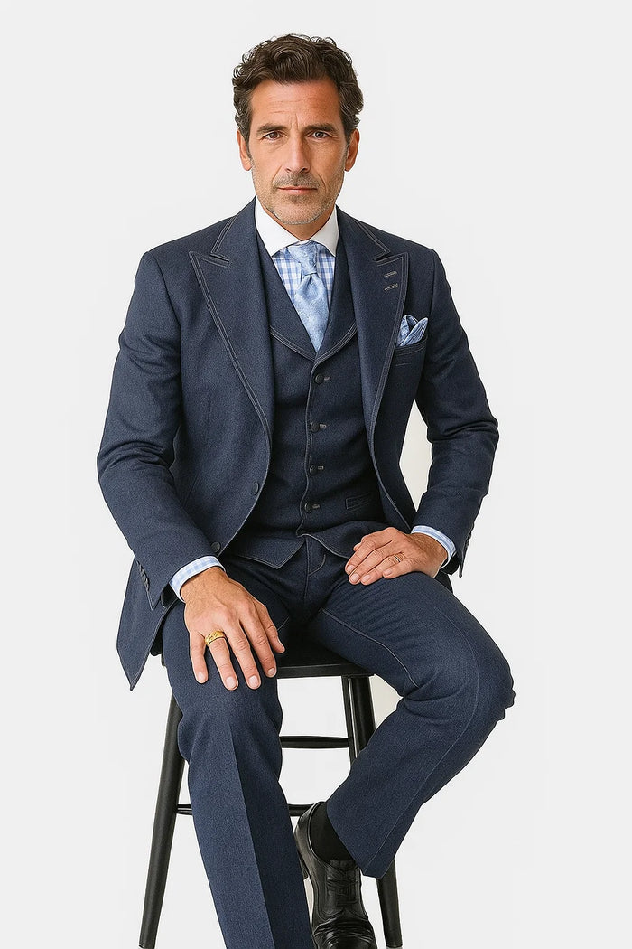 Men's Tailored Denim Suit 