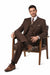 Men’s Vintage Brown Pinstripe 3-Piece Gangster Suit
