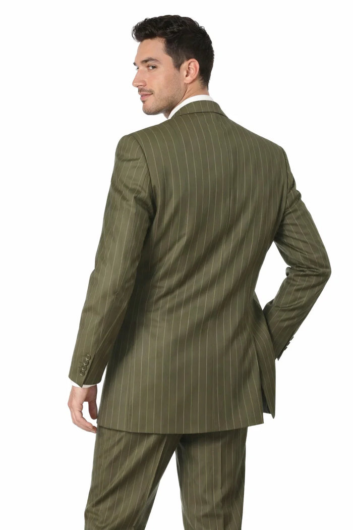 Men’s Vintage Vested Gangster Pinstripe Suit