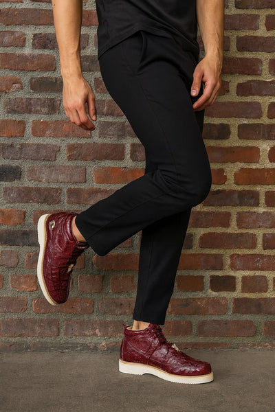 Caiman and ostrich shoes
