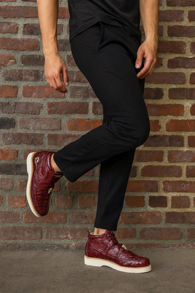 Caiman and ostrich shoes