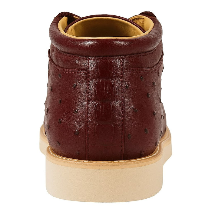 Burgundy crocodile boots for men
