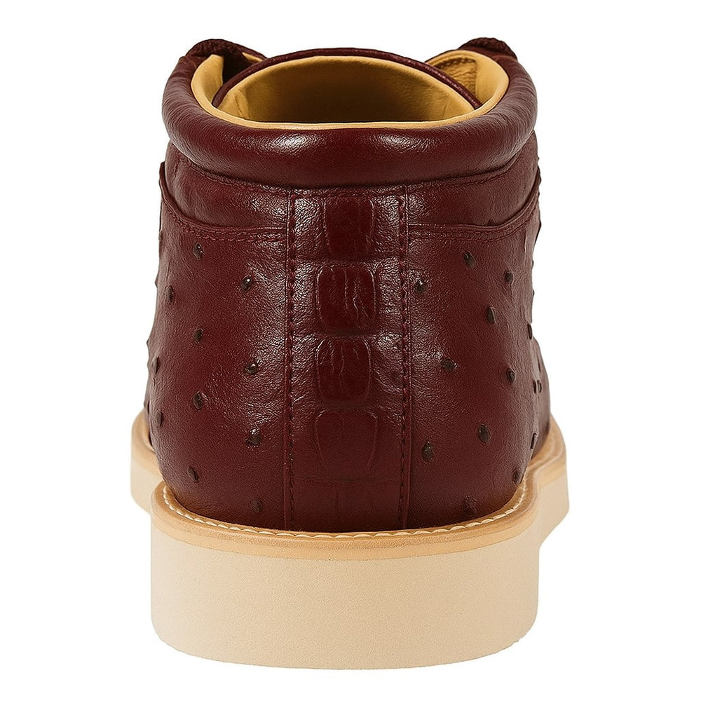 Burgundy crocodile boots for men