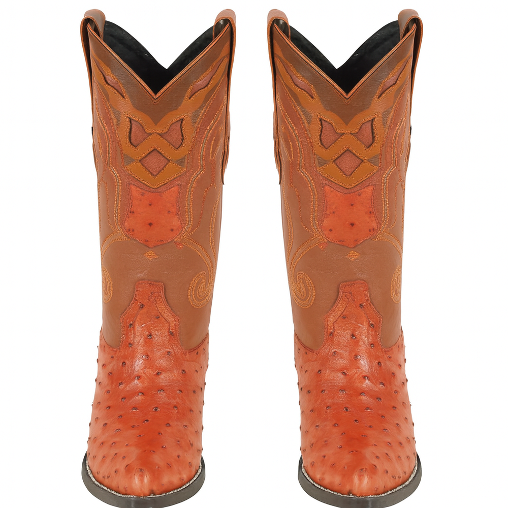 Men's Wild West Ostrich Skin J Toe Boots 