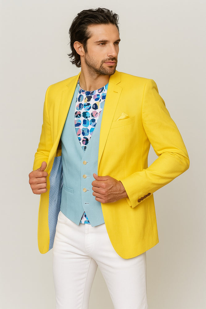 men's-notch-lapel-yellow-blazer