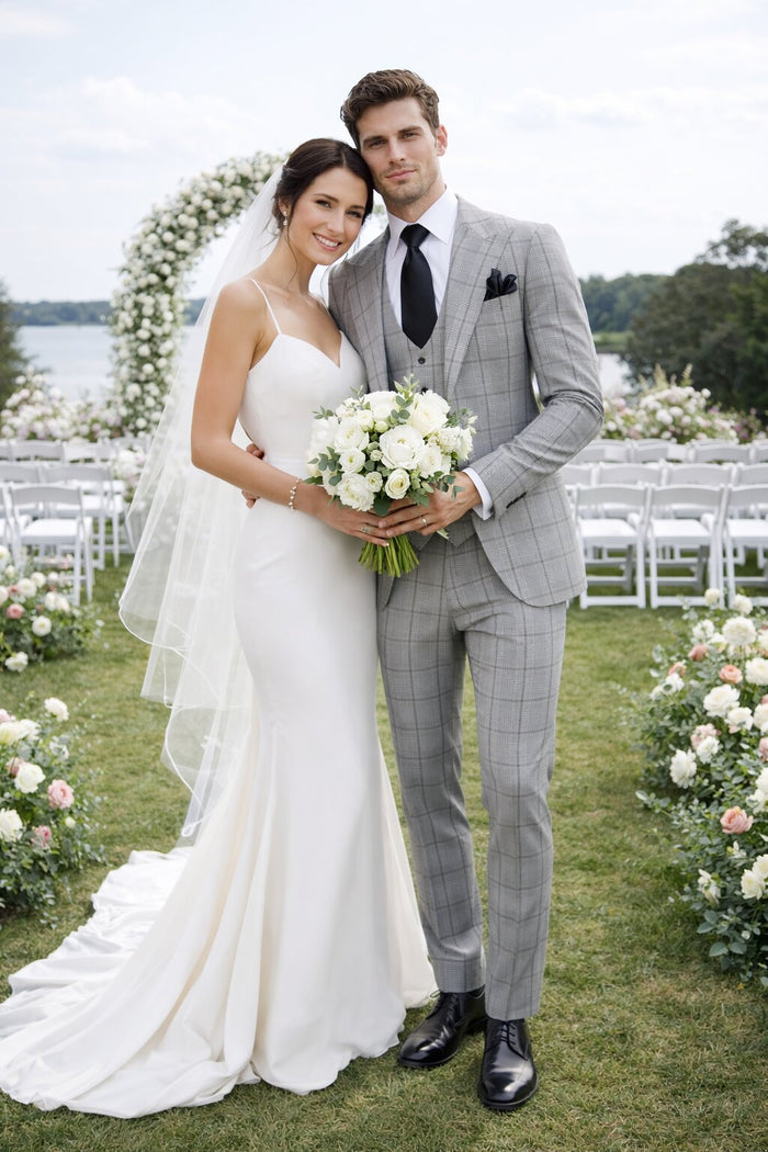 Granite Kensington Check 3-Piece Tailored Suit