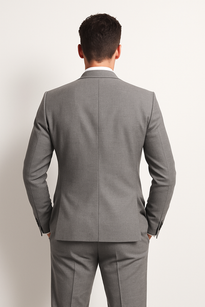Men's grey suit green tie Package Combo ~ Combination deal 2 button side vented Slim Fit or Regular Fit Cut