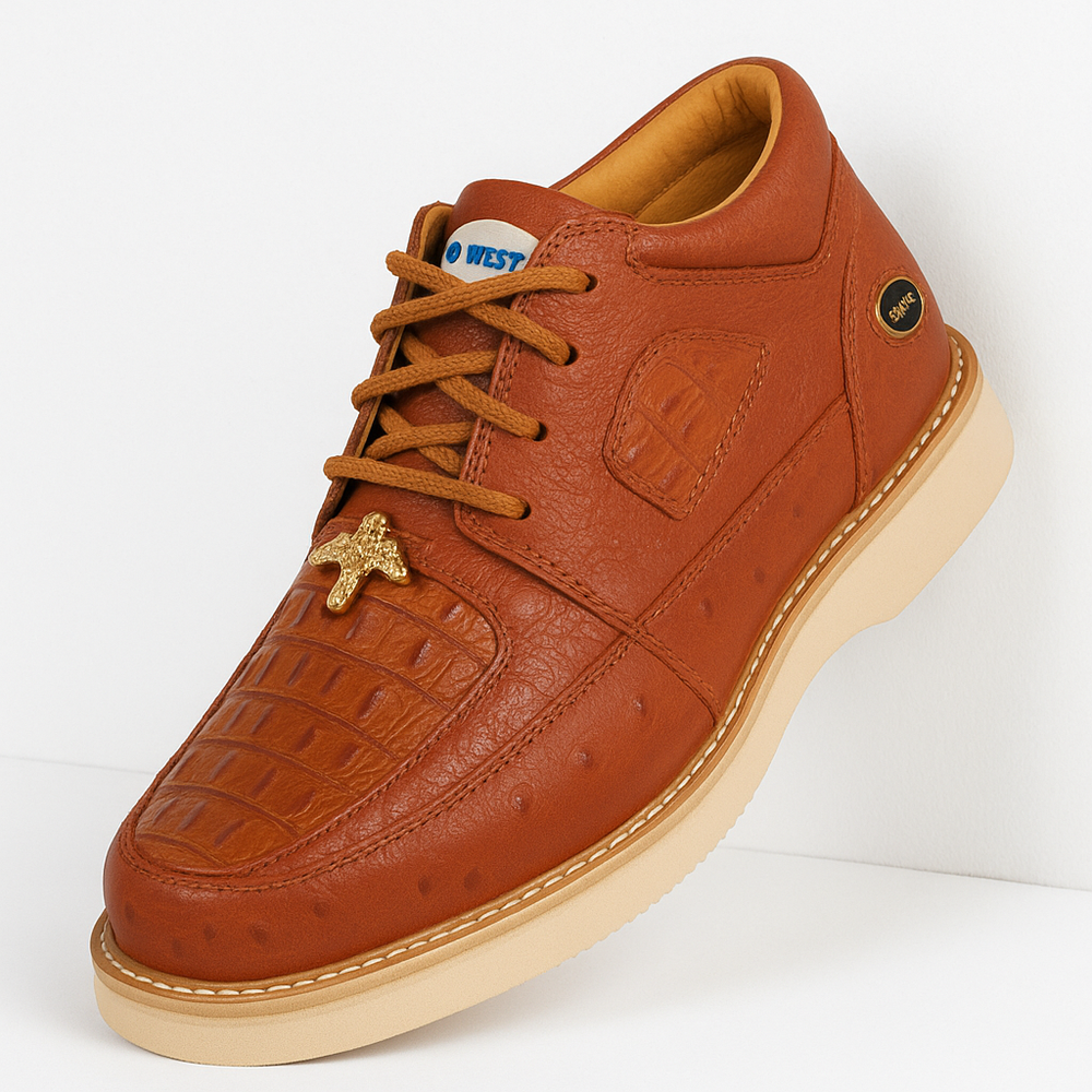 Men's Wild West Boots Caiman and Ostrich Skin Shoe 2ZA050203