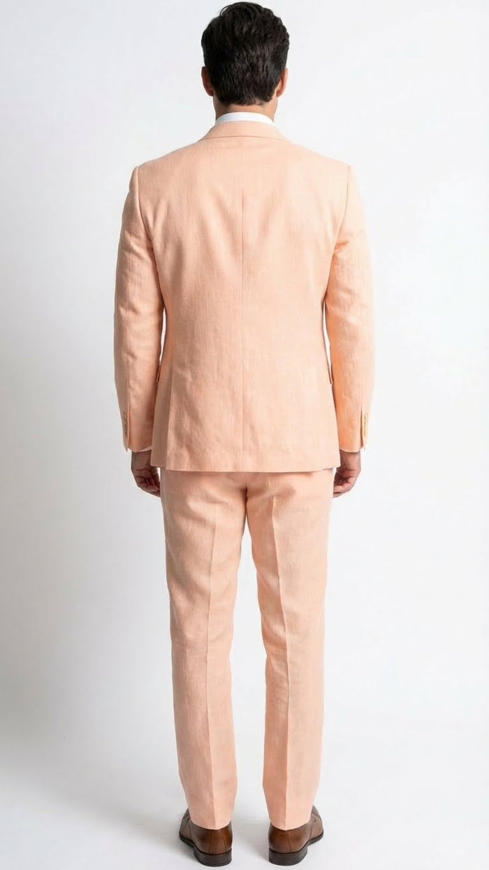 Men’s peach suit, 3 piece suit for men