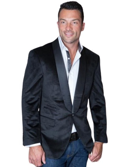 Orange ~ Black Mens Big and Tall Velvet Blazer - Velvet Sport Coat main image 0