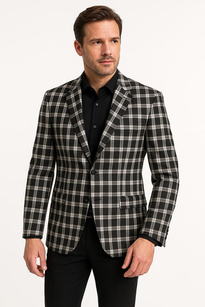 Black And White Windowpane Blazer