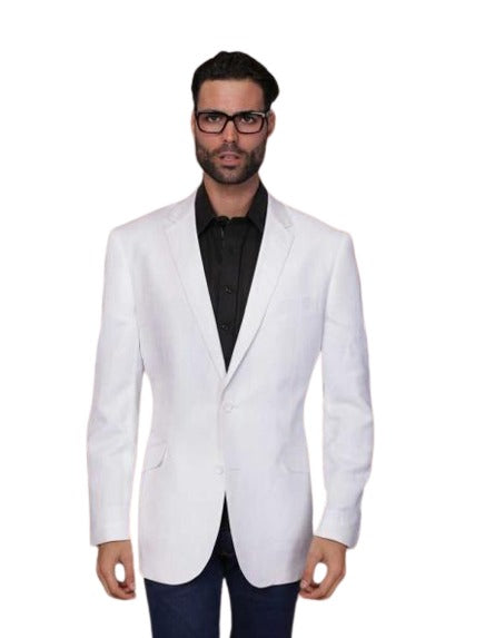 Men's White Cool Linen Fabric Jacket Summer Blazer Sport coat