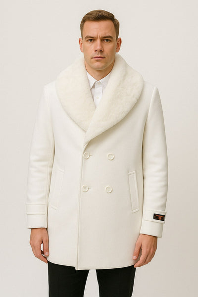 Peacoat With Fur Collar